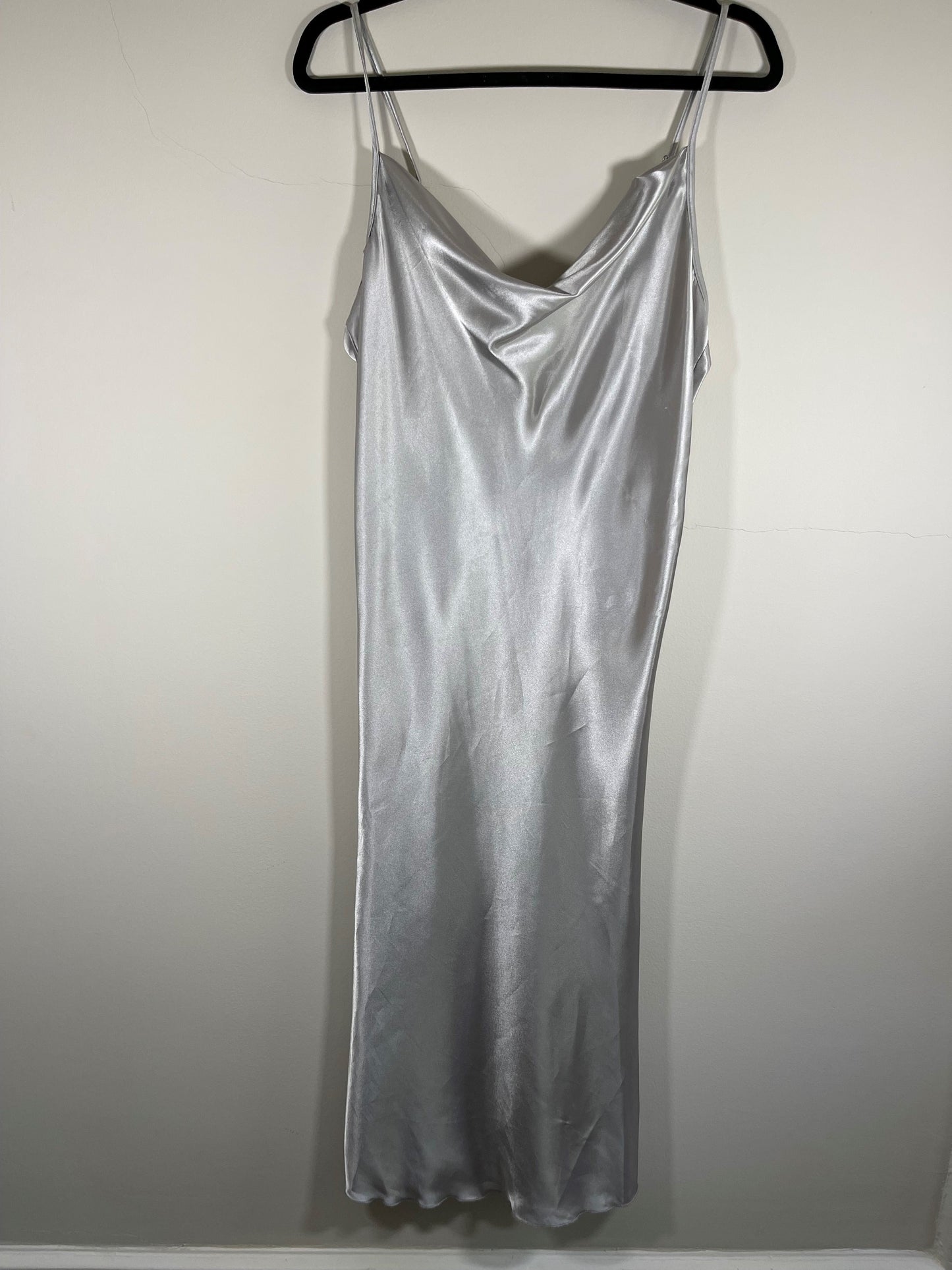 Bebe Silver Slip Dress