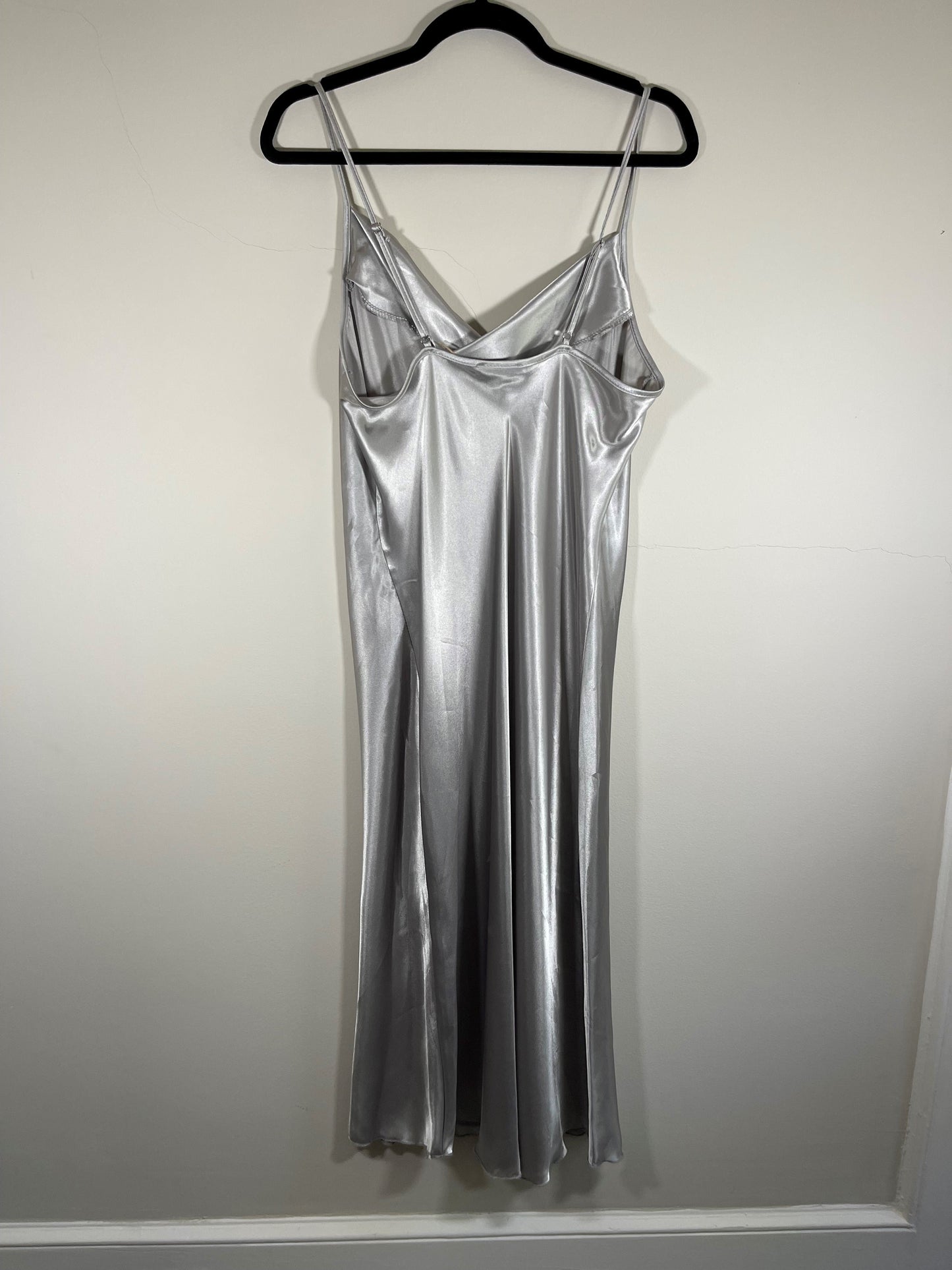 Bebe Silver Slip Dress